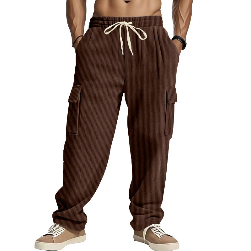 Herren nan weite Cordhose mit Cargotaschen und Tunnelzugbund EB