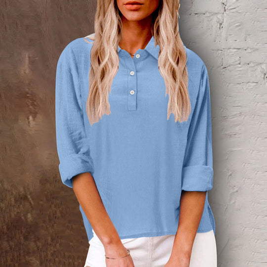 Damen Strickbluse mit Knopfdetail und lässigem Schnitt EB