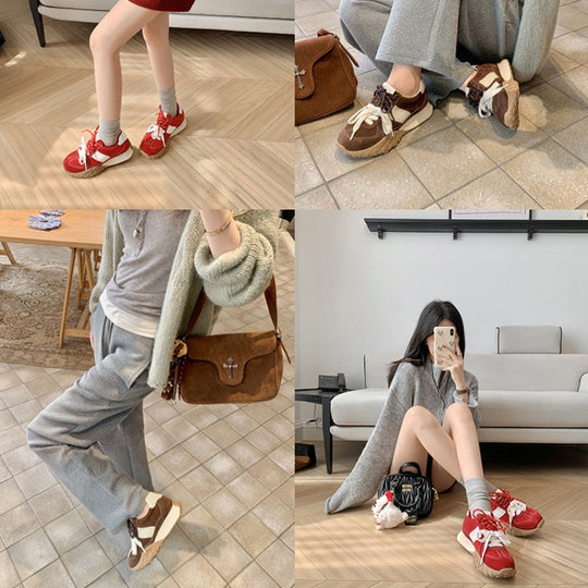 Damen Sportliche Sneakers mit hochwertigem Wildleder und dämpfender Sohle EB