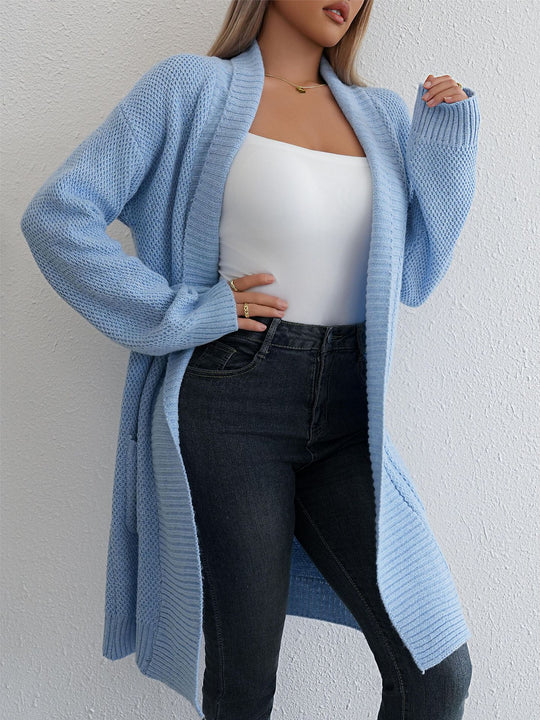 Damen Strickjacke mit offener Vorderseite und lässigem Schnitt EB
