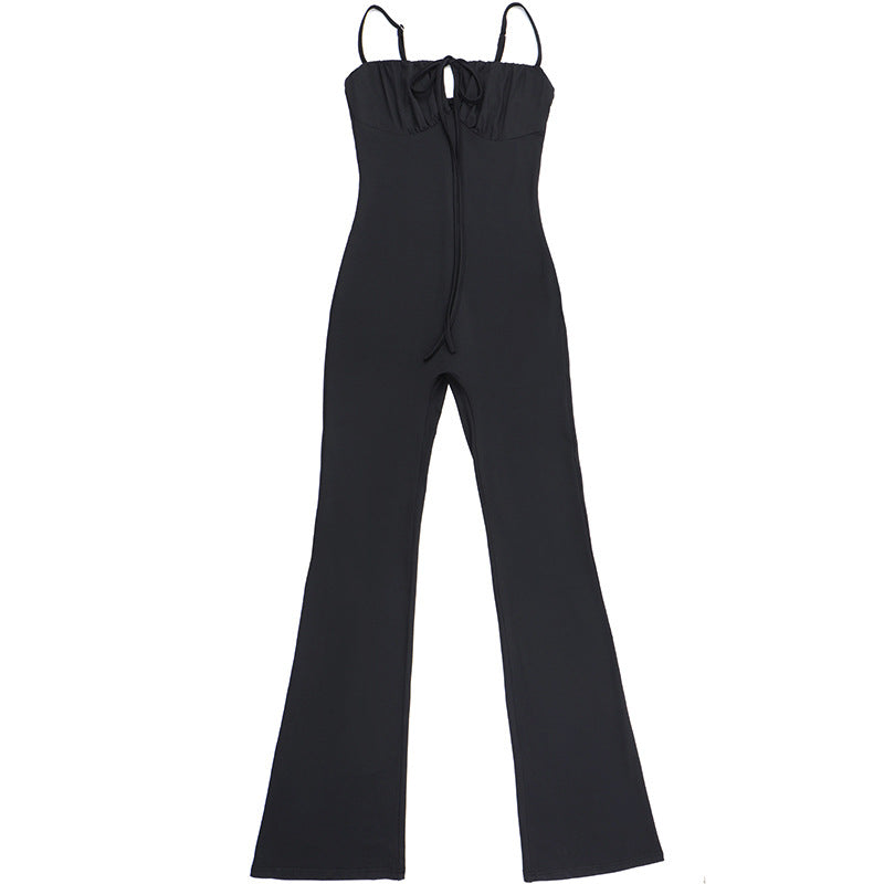 Damen Figurbetonter Jumpsuit mit raffinierter Schnürung EB