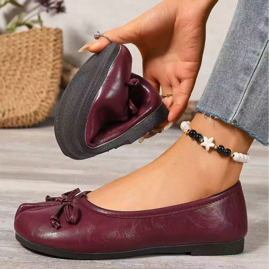 Damen Ballerinas mit eleganter Schleifenverzierung EB