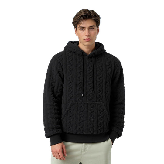 Damen Warmes Kapuzenpullover mit strukturiertem Wabenmuster EB