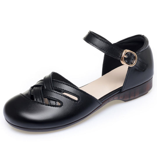 Damen modische Ballerinas mit Riemchen und offenem Schnitt EB
