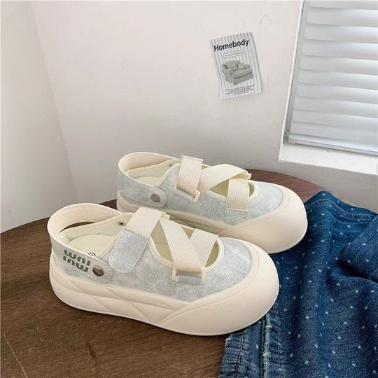 Damen Komfortable Slip-On Sandalen mit elastischen Riemen und dämpfender Sohle EB