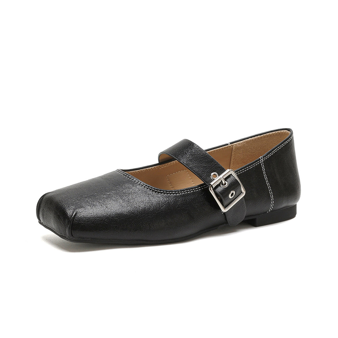 Damen Ballerinas mit modischem Riemenverschluss und orthopädischer Innensohle EB