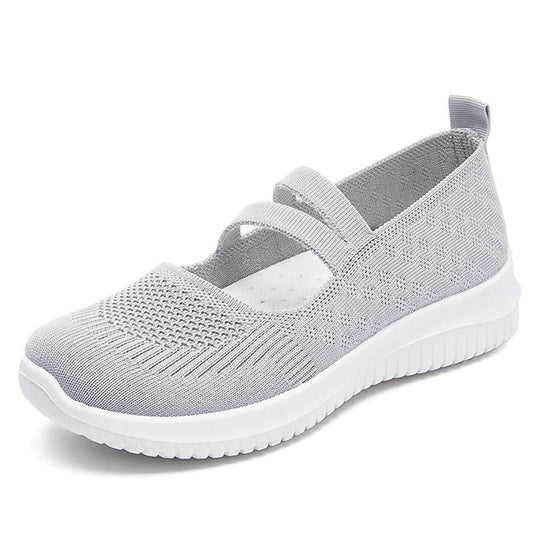 Damen Komfortable Slip-On Freizeitschuhe mit elastischen Riemen EB