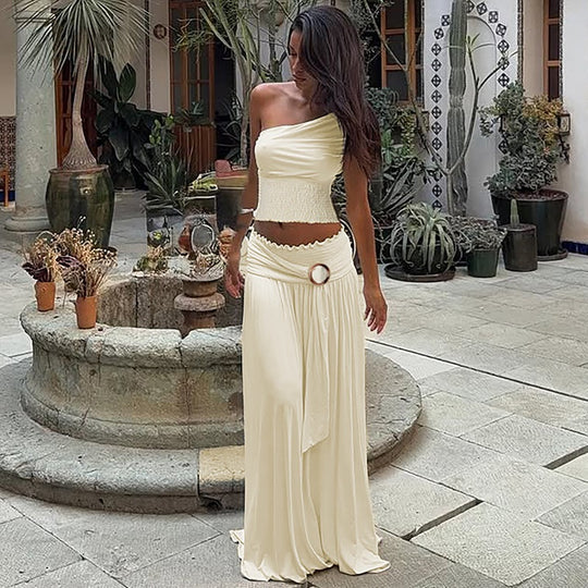 Damen Einseitiges Maxikleid mit raffinierter Drapierung EB