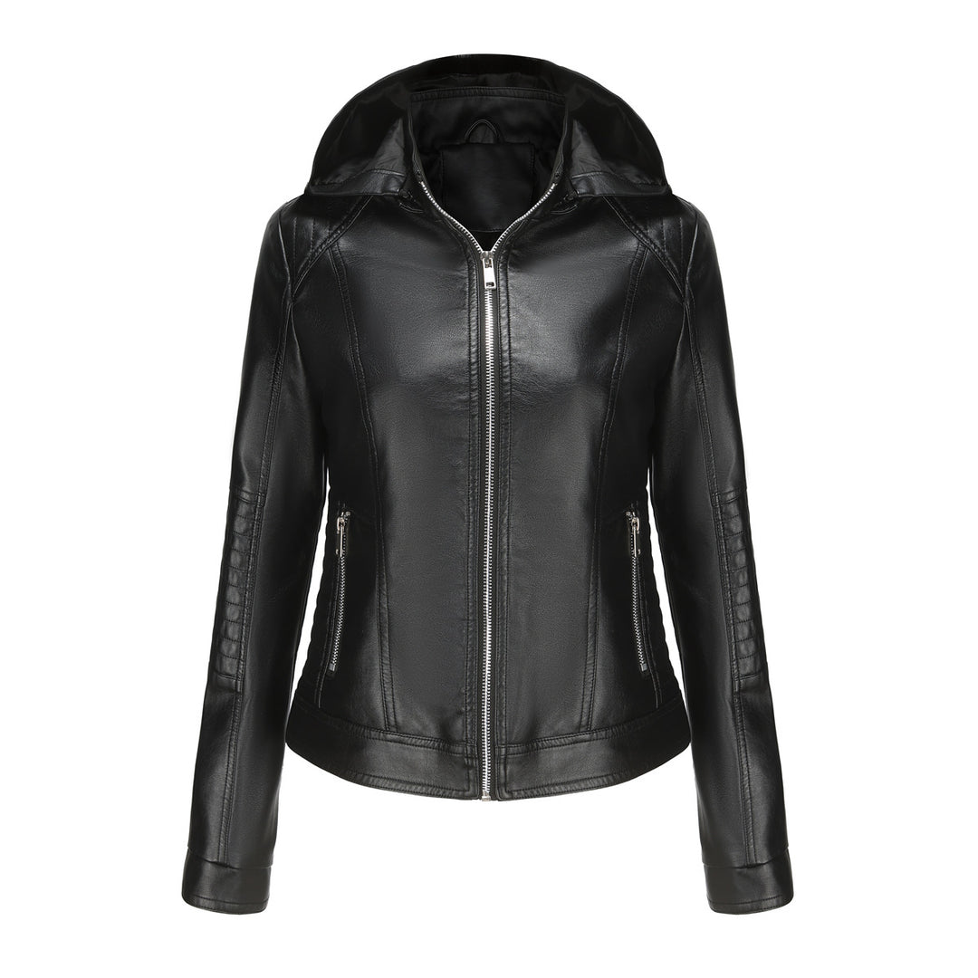 Damen Kapuzenjacke aus hochwertigem Kunstleder EB