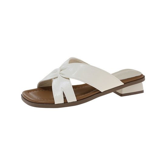 Damen elegante Mules mit modischem Knoten-Design EB