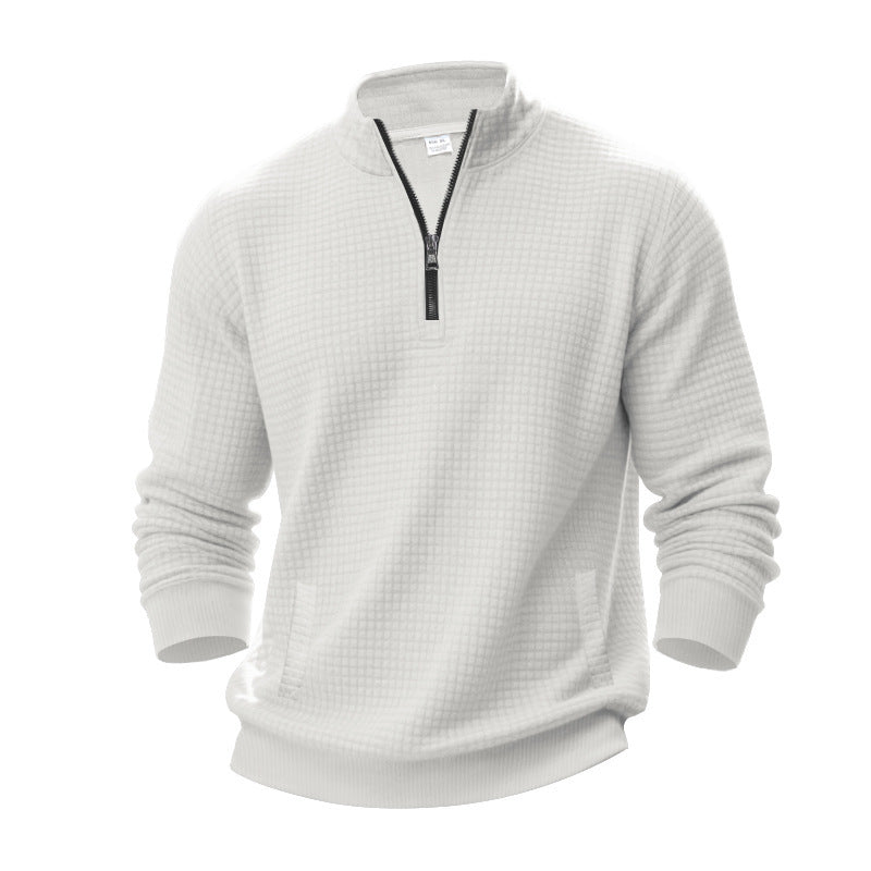 Herren Stepppullover mit halbem Reißverschluss und modernem Strukturdesign EB