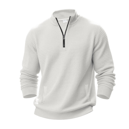 Herren Stepppullover mit halbem Reißverschluss und modernem Strukturdesign EB