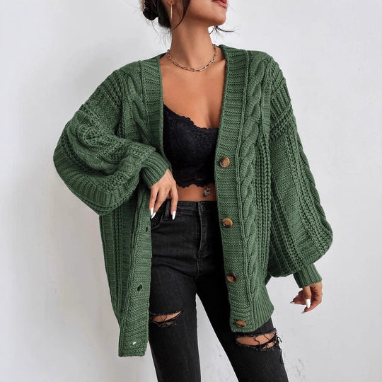 Damen Grobstrickjacke mit charakteristischem Zopfdesign EB