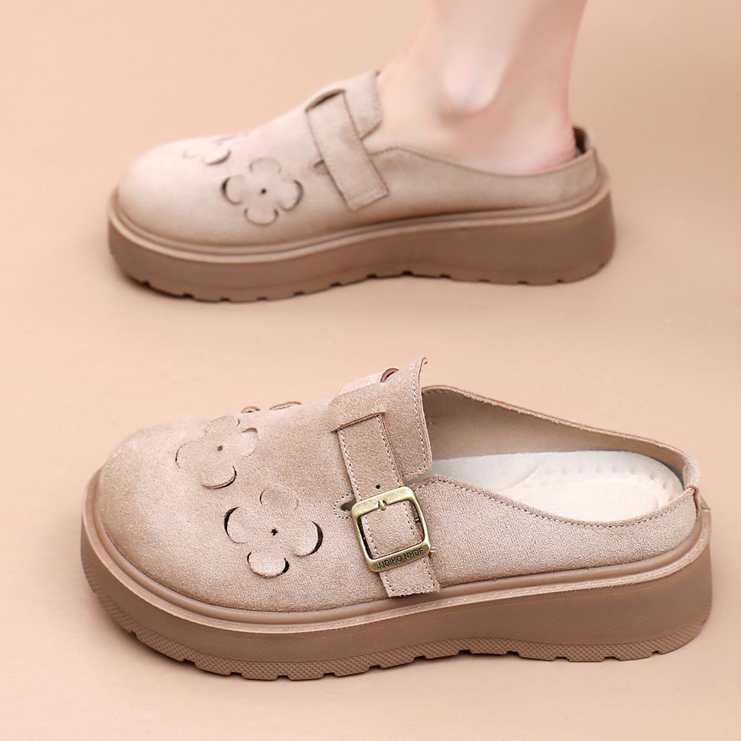 Damen Clogs mit dekorativen Blumenapplikationen und komfortabler Sohle EB