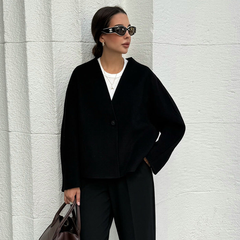 Damen Wolljacke mit großzügigem Schnitt EB