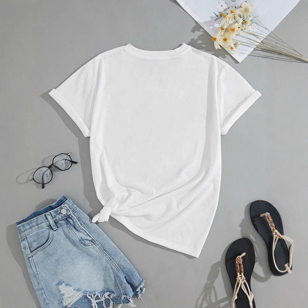 Damen T-Shirt mit kreativem Barcode-Design EB