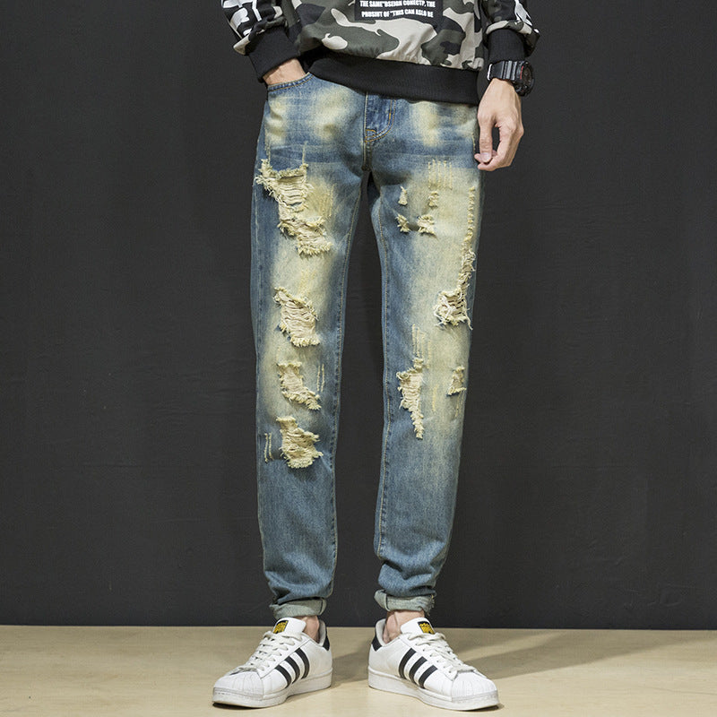 Herren Ripped Slim Fit Jeans im lässigen Streetstyle EB