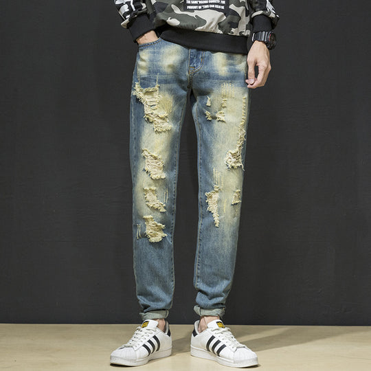 Herren Ripped Slim Fit Jeans im lässigen Streetstyle EB