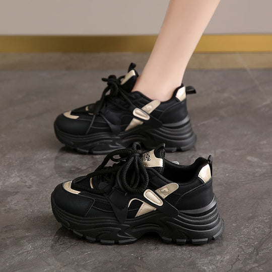 Damen Chunky Sneakers im sportlichen Design mit atmungsaktiven Mesh-Einsätzen EB