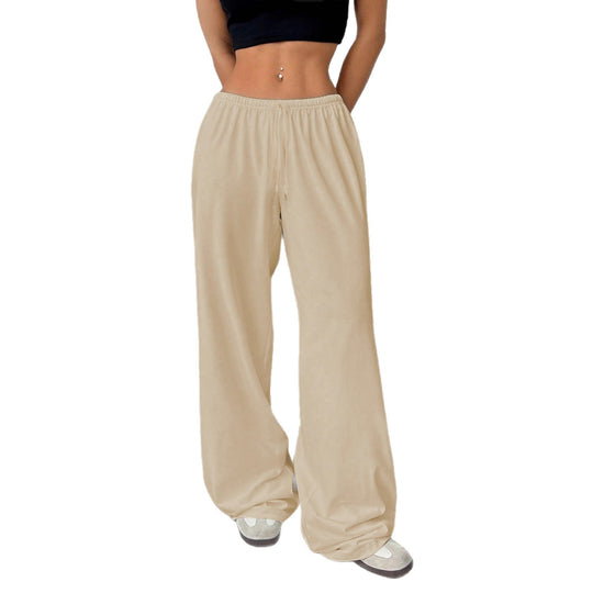 Damen nan weiter Highwaist Palazzo-Jogger mit elastischem Komfortbund, Kordelzug und seitlichen Eingrifftaschen EB