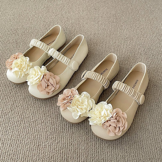 Damen Ballerinas mit floralem Dekor und elastischem Riemen EB