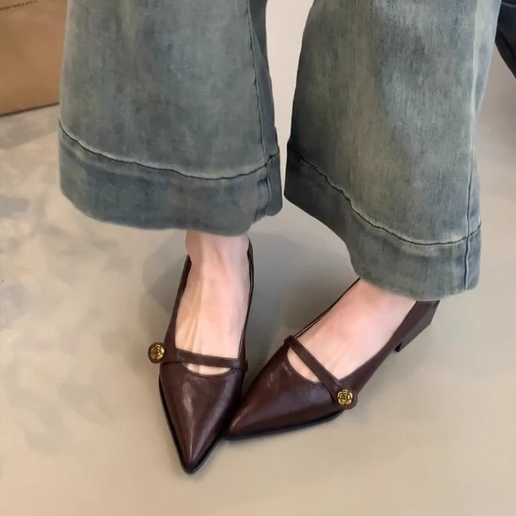 Damen elegante Mary Jane Pumps mit modischem Blockabsatz und dekorativer Schnalle EB