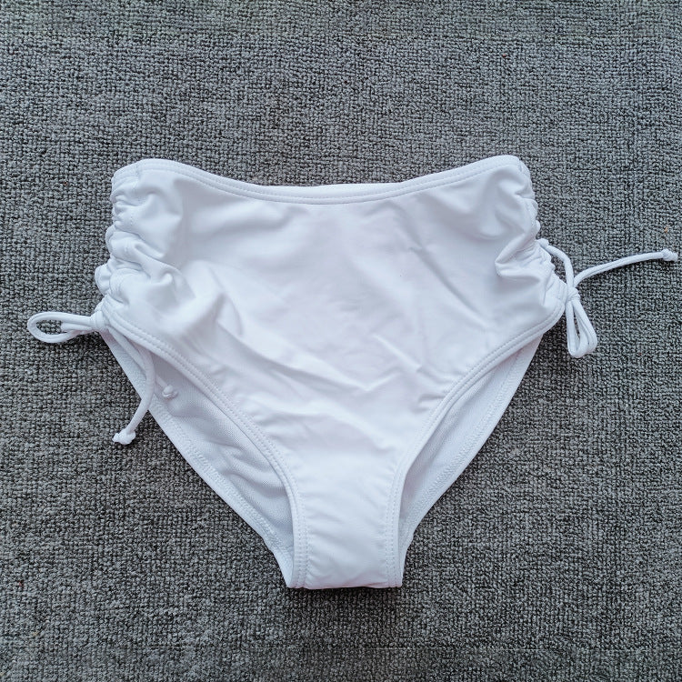 Damen Hochgeschnittene Bikinihose mit Raffung EB
