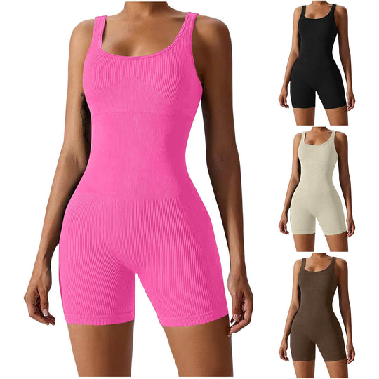 Damen Bodycon Jumpsuit mit Rippstruktur EB