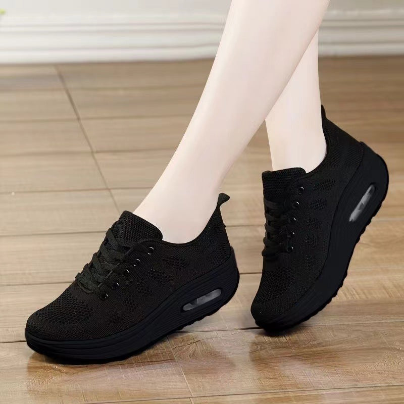 Damen Sportliche Sneakers mit Luftpolstersohle und atmungsaktiver Obermaterialstruktur EB