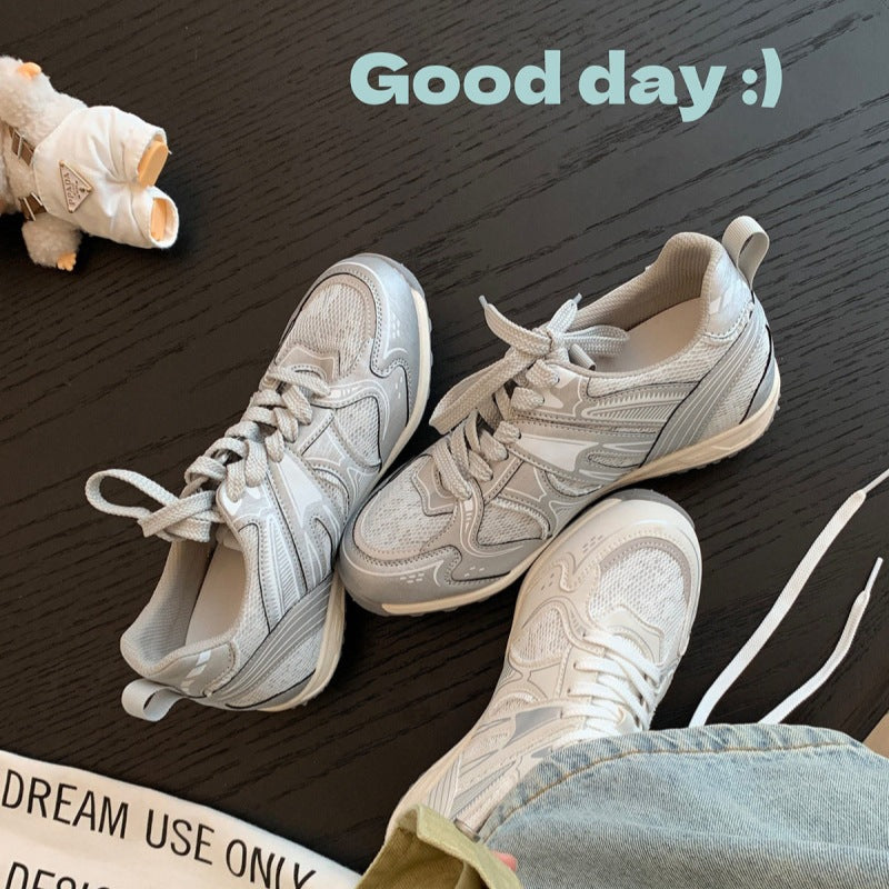Damen modische Sneakers mit atmungsaktivem Mesh-Obermaterial und rutschfester Sohle EB