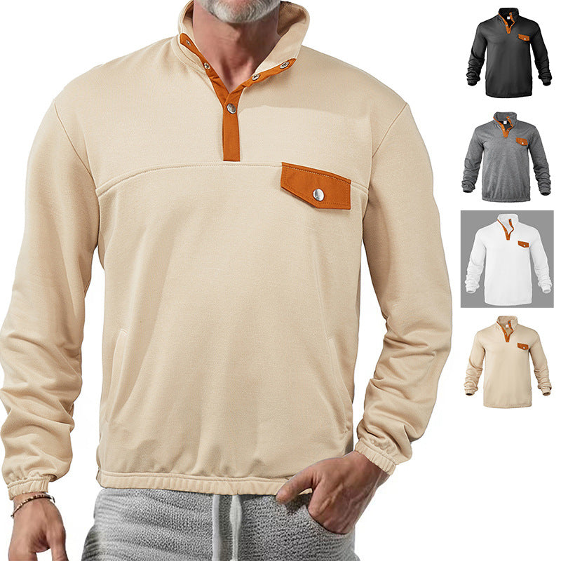 Herren modisches Sweatshirt mit Kragen details EB