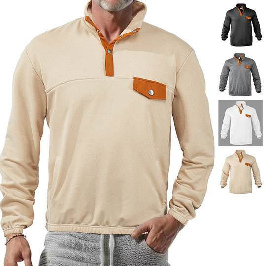 Herren modisches Sweatshirt mit Kragen details EB