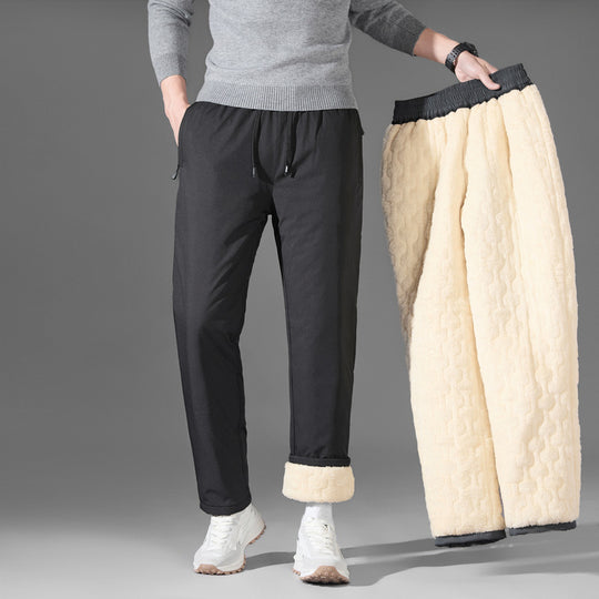 Herren leichte Travel-Jogginghose mit elastischem Bund, Kordelzug, verdeckten Reißverschlusstaschen und geradem Bein EB