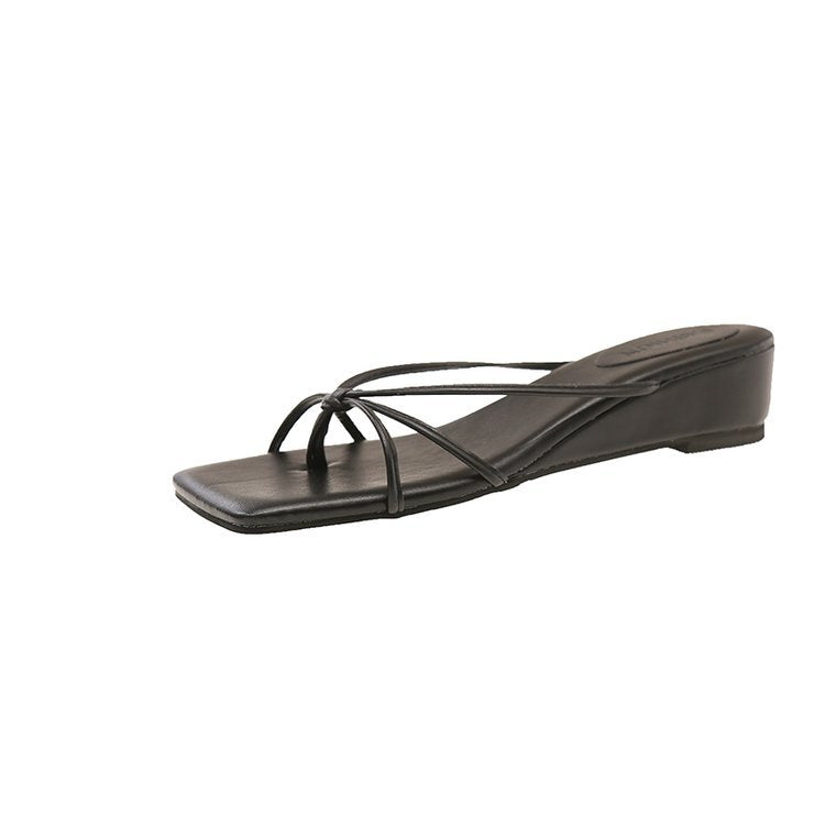 Damen bequeme Wedge-Sandalen mit elegantem Riemendesign EB