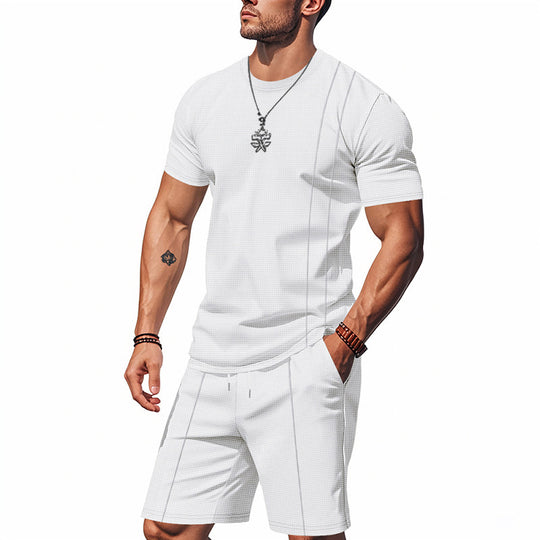 Herren Sportliches Kurzarm- und Shorts-Set aus atmungsaktivem Material EB