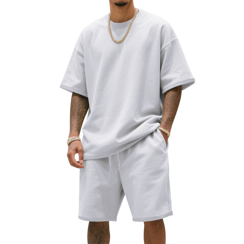 Herren Freizeit-Set mit bequemem T-Shirt und Shorts aus atmungsaktiver Baumwolle EB