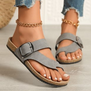 Damen Komfortable Zehentrenner-Sandalen mit animalischem Muster EB