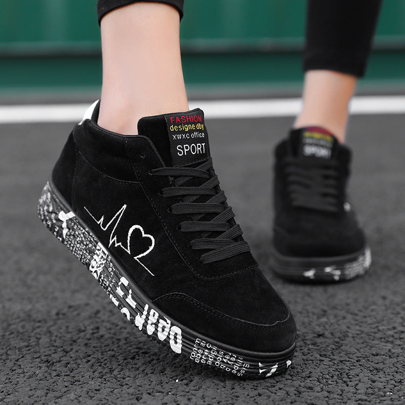 Damen Modische High-Top Sneakers mit einzigartigem Druckdesign EB