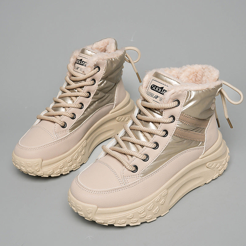 Damen Winterliche High-Top Sneakers mit kuscheligem Innenfutter und rutschfester Sohle EB
