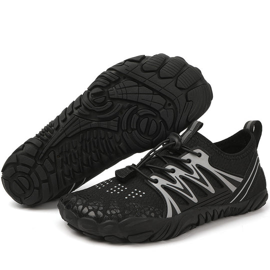 Damen leichte Wasserschuhe mit schnelltrocknendem Strickoberteil, elastischem Zugverschluss und rutschfester Profilsohle EB