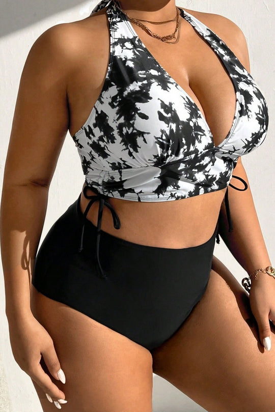 Damen Hochgeschnittener Bikini mit floralem Muster EB