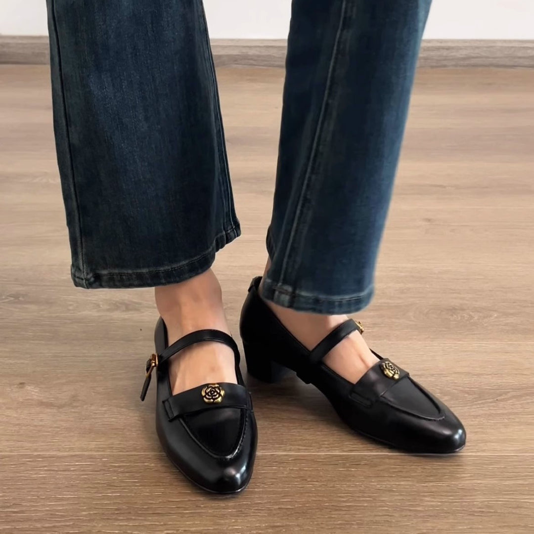 Damen elegante Mary Jane Schuhe mit modischer Schnalle EB