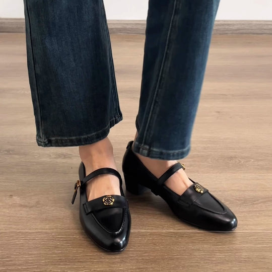 Damen elegante Mary Jane Schuhe mit modischer Schnalle EB