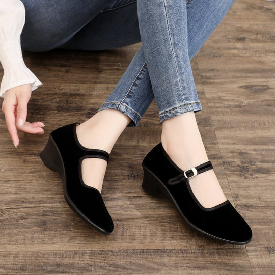 Damen elegante und komfortable Ballerinas mit verstellbarem Riemen EB