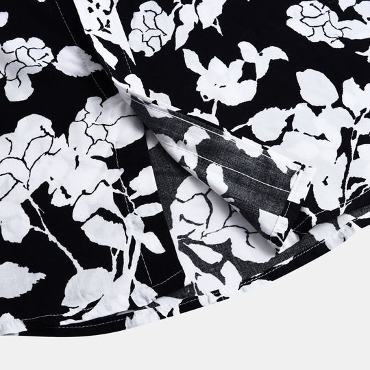 Damen Kurzarmhemd mit floralem Design und lässiger Passform EB