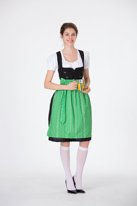 Damen Trachtenkleid mit eleganter Schürze und verspielten Rüschenkanten EB