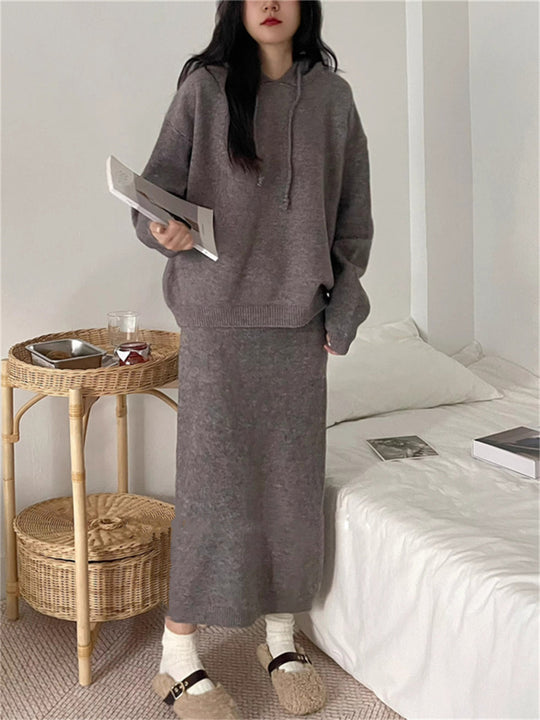 Damen Hoodie Kleid mit praktischer Kängurutasche und weitem Schnitt EB
