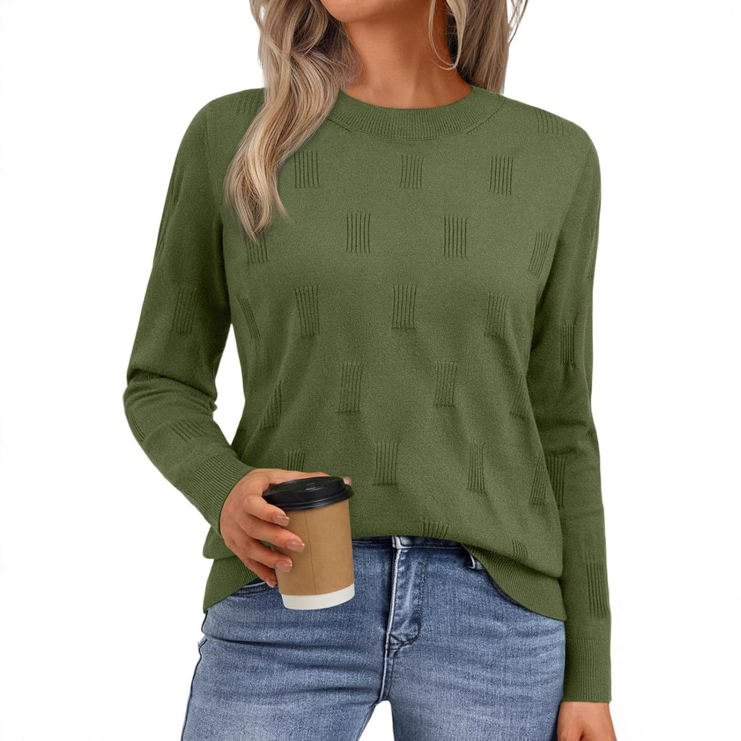 Damen gesteppter Strickpullover mit modischem Schnitt EB