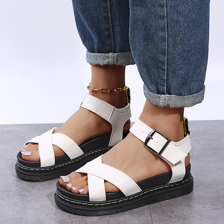 Damen Riemensandalen mit ergonomischem Fußbett und verstellbarem Schnallenverschluss EB