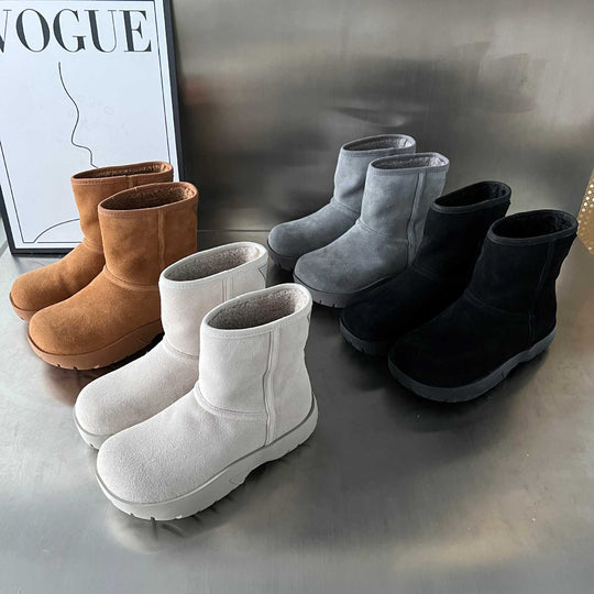 Damen Fellgefütterte Winterstiefel mit robustem Profil EB